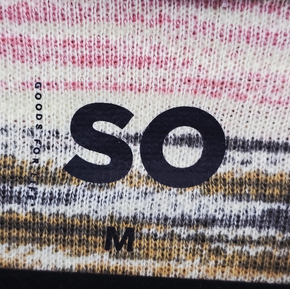 NWT SO Women's Striped Oversized Hoodie Sweater - Multicolor - Picture 6 of 8